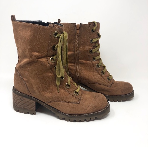 Dr. Scholl’s Ranger Combat Boots Faux Suede Sz 7.5 - Picture 2 of 8